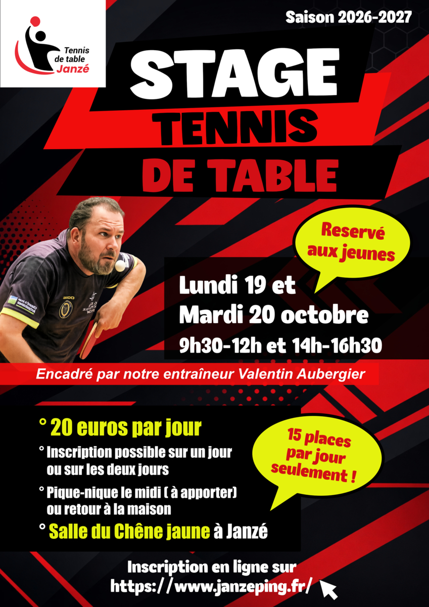 Stage jeunes automne 2026 (19 et 20 octobre)