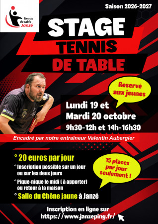 Stage jeunes automne 2026 (19 et 20 octobre)